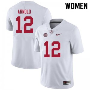 NCAA Women's Alabama Crimson Tide #12 Terrion Arnold Stitched College 2021 Nike Authentic White Football Jersey EM17I14LT